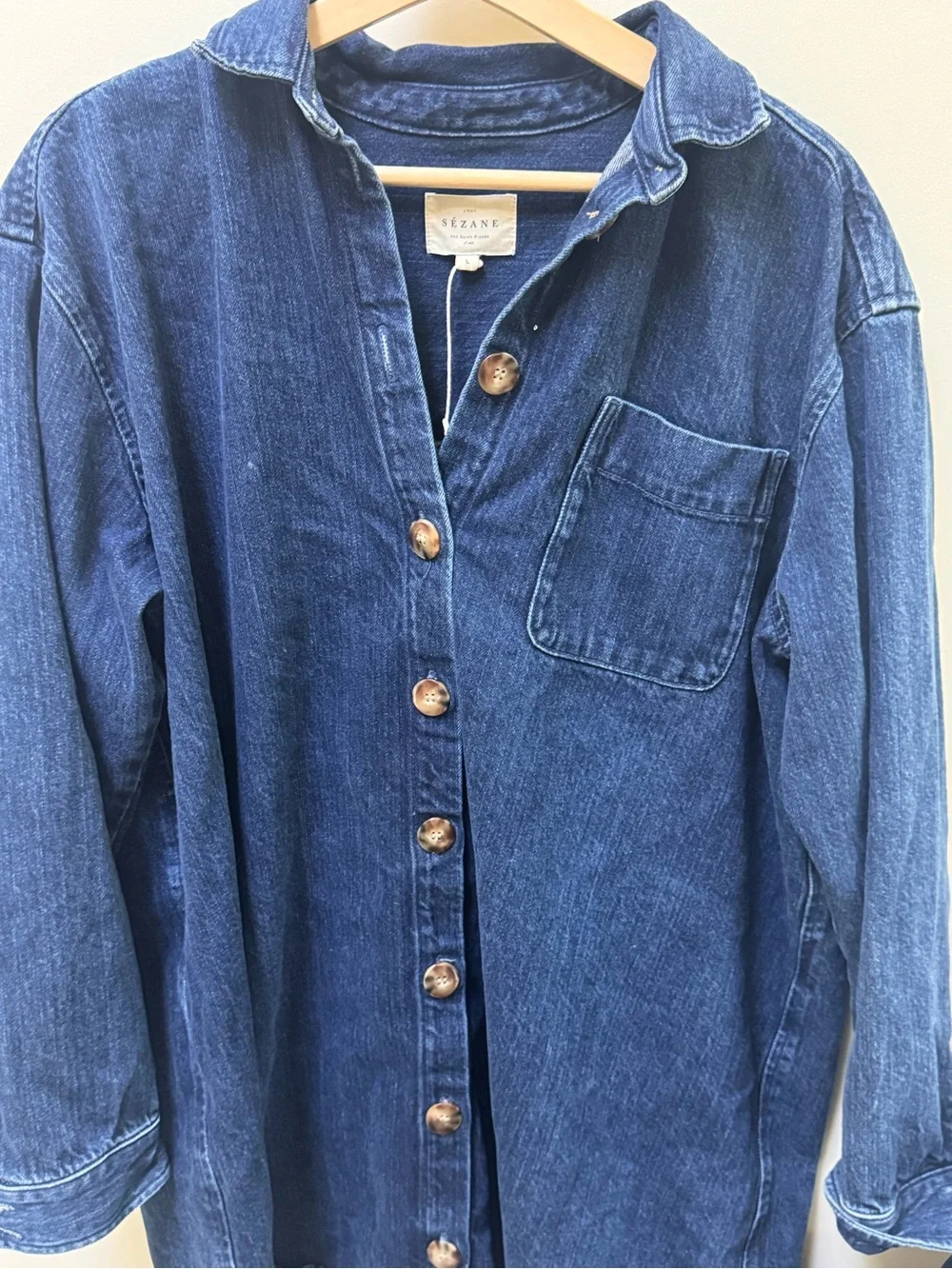 Sezane Sofie Dress Dark Blue - Size L - Picture 3 of 9